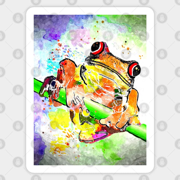 Red Eyed Tree Frog Sticker by danieljanda